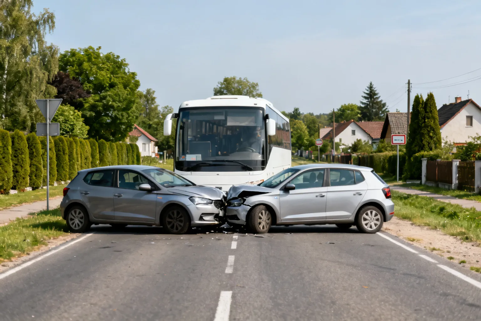 Kolizja trzech pojazdów na Zakopiance w Gaju — bus rejsowy uczestniczył w zdarzeniu