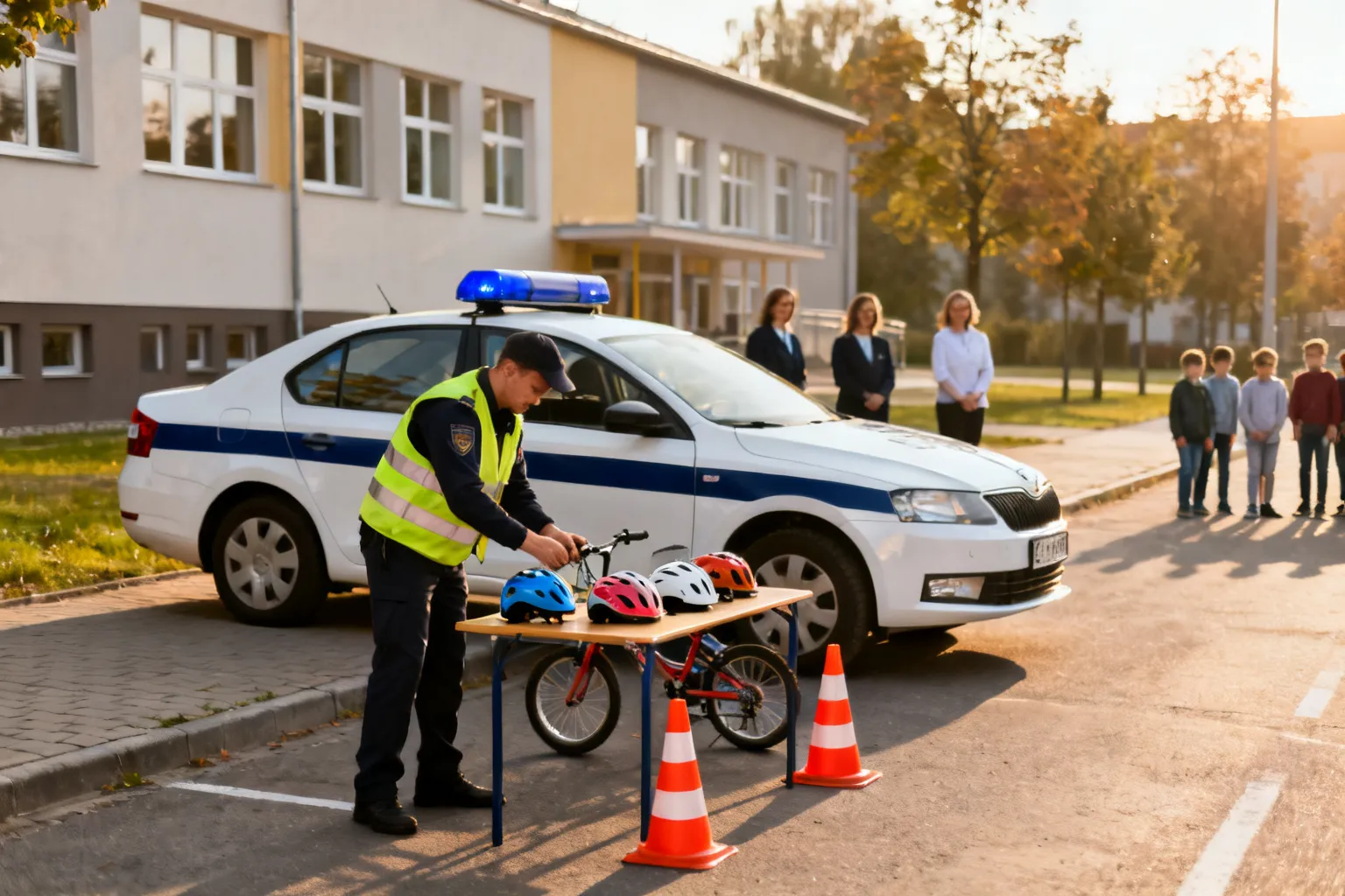 Drogówka prowadziła zajęcia o bezpieczeństwie w krakowskich placówkach edukacyjnych