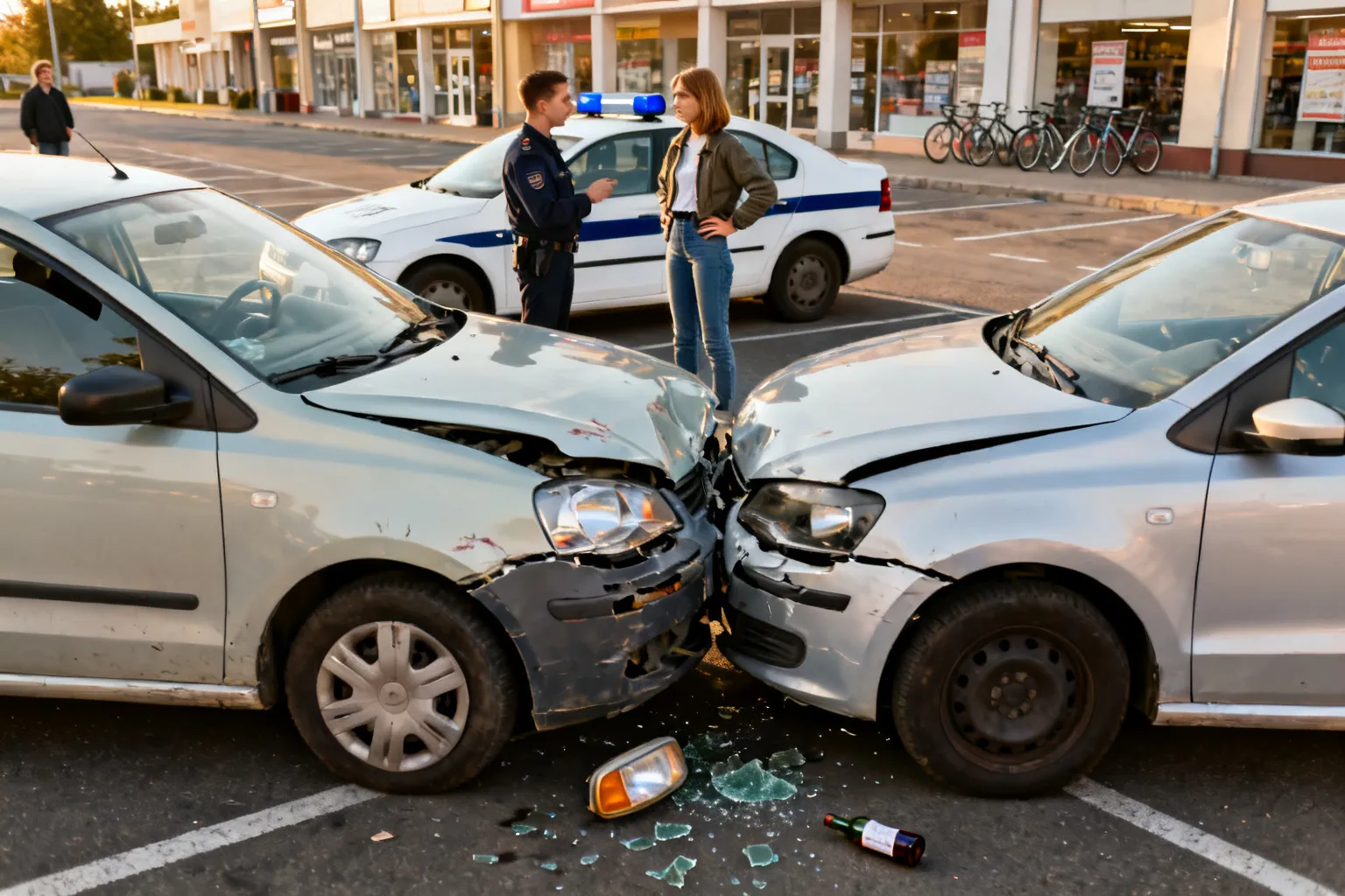 18-latka bez uprawnień i po alkoholu spowodowała kolizję na parkingu w Oświęcimiu