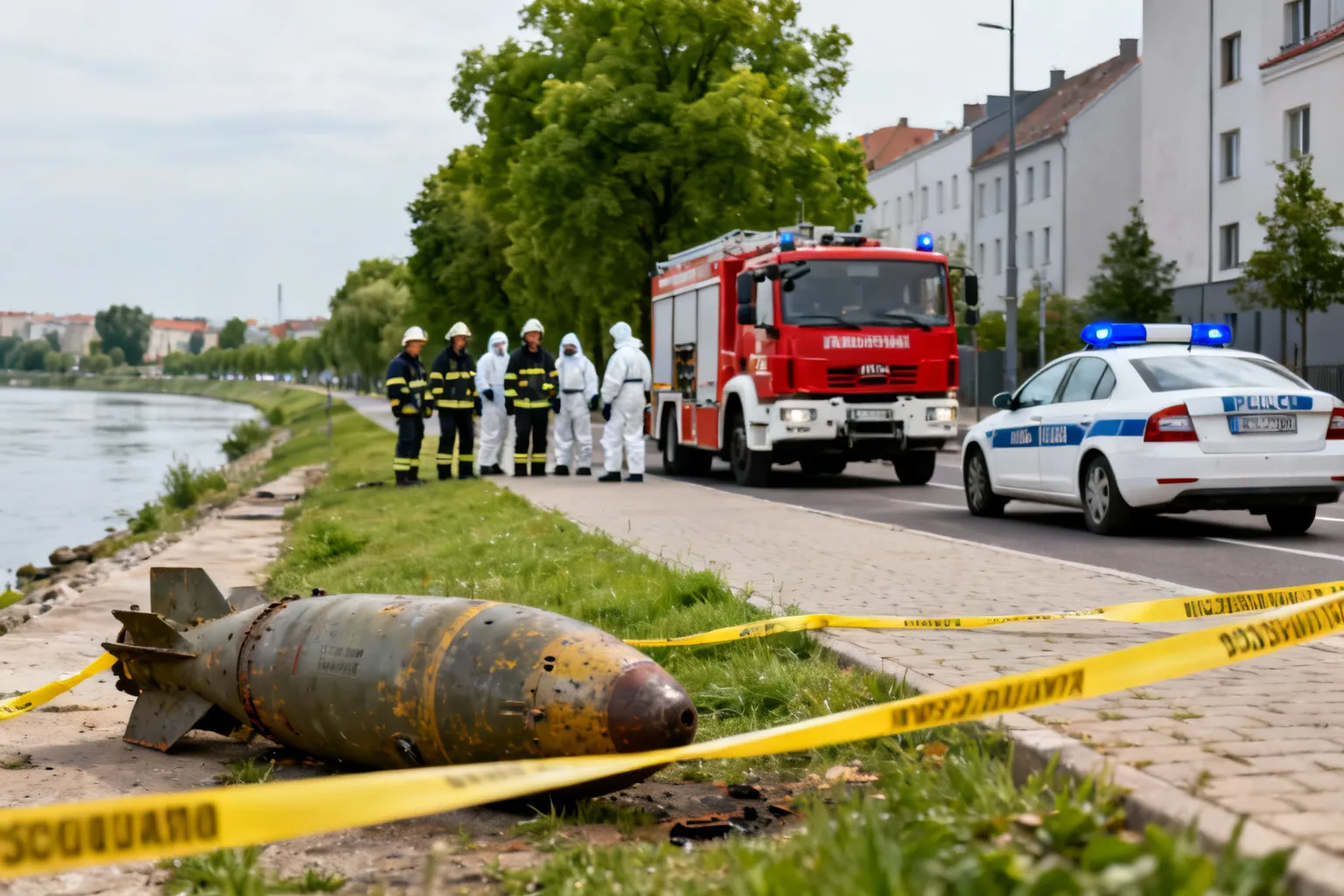 Niemiecka bomba lotnicza znaleziona na brzegu Wisły w Borusowej