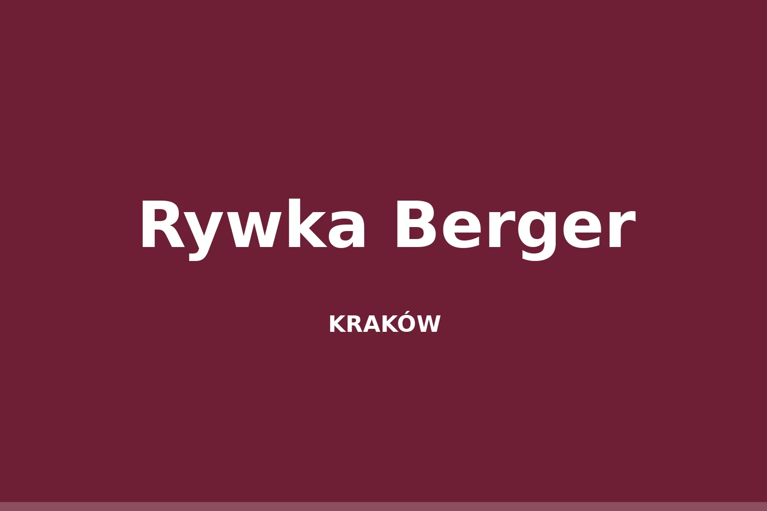 Rywka Berger