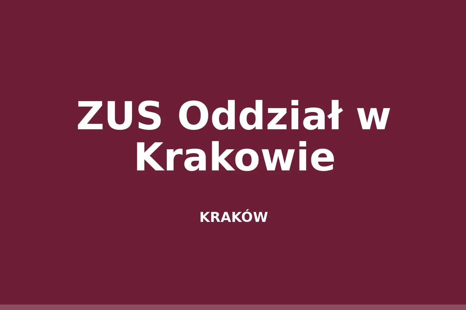 ZUS Oddział w Krakowie